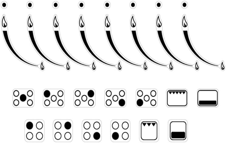 MANWU 2 Sets Flame Indicators Ring Stove Sticker Decal Label for Burner cooktop hob Cooker top Markings Oven Replacement Adhesive knob Symbols (Black Print for Silver, White or Light Coloured Stove) - Image 1
